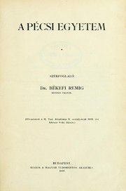 Cover of: A Pécsi egyetem