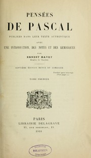 Cover of: Pensées de Pascal