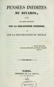Cover of: Pensées inédites de Rivarol by Antoine Rivarol