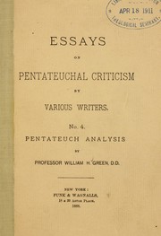 Cover of: Pentateuch analysis by William Henry Green