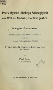 Cover of: Percy Bysshe Shelleys Abhängigkeit von William Godwins Political justice