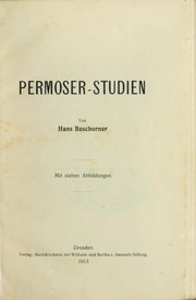 Permoser-Studien by Hans Oskar Beschorner