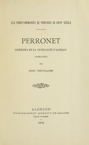 Cover of: Perronet, ingénieur de la généralité d'Alencon (1737-1747)