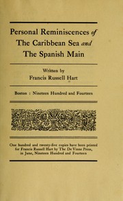 Cover of: Personal reminiscences of the Caribbean sea and the Spanish main, written by Francis Russell Hart.