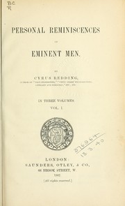 Cover of: Personal reminiscences of eminent men.