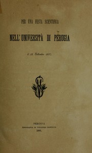 Per una festa scientifica nell'Università di Perugia, il 18 settembre 1890