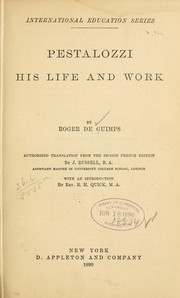 Cover of: Pestalozzi: his life and work by Guimps, Roger de baron, Guimps, Roger de baron