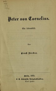 Cover of: Peter von Cornelius by Ernst Förster