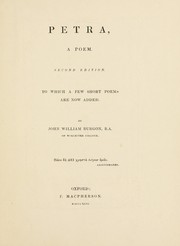 Cover of: Petra, a poem by John William Burgon