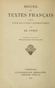 Cover of: Philologie française by Kristoffer Nyrop