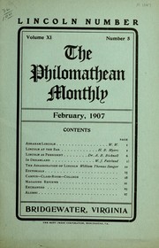 Cover of: The Philomathean monthly: Lincoln number