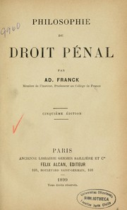 Cover of: Philosophie du droit pénal