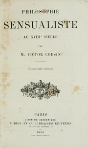 Cover of: Philosophie sensualiste au XVIIIe siècle