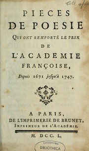Cover of: Pièces de poésie qui ont remporté le prix de l'Académie française by Académie française, Académie française