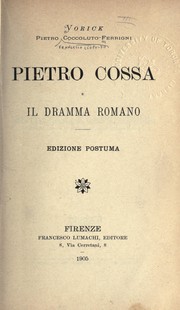 Cover of: Pietro Cossa e il dramma romano