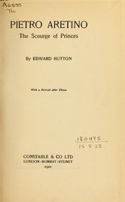 Cover of: Pietro Aretino by Hutton, Edward