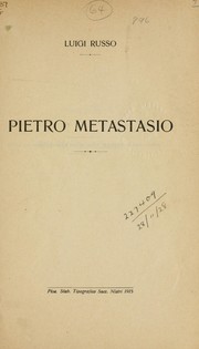 Cover of: Pietro Metastasio