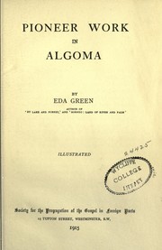 Pioneer work in Algoma by Eda Green