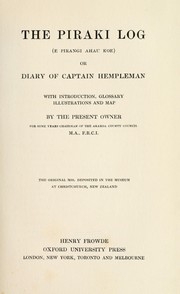 Cover of: The Piraki log (E Pirangi ahau koe) or, Diary of Captain Hempleman