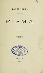 Cover of: Pisma by Paweł Popiel
