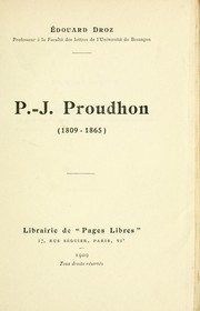 Cover of: P.-J. Proudhon (1809-1865)
