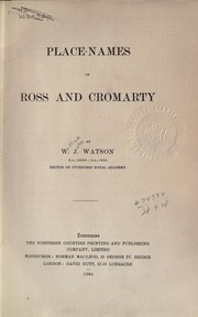 Place names of Ross and Cromarty by William J. Watson