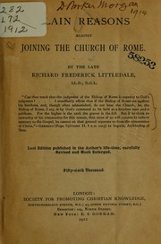 Cover of: Plain reasons against joining the Church of Rome