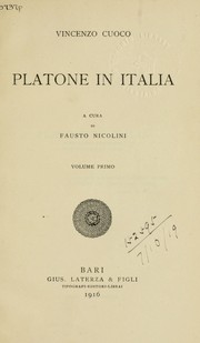 Cover of: Platone in Italia