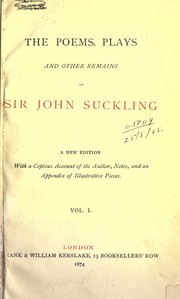 Cover of: The poems, plays and other remains by Suckling, John Sir