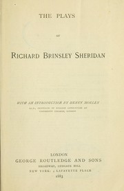 Cover of: Plays by Richard Brinsley Sheridan