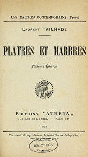 Cover of: Plâtres et marbres