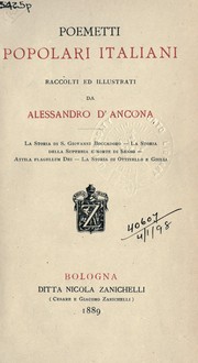 Cover of: Poemetti popolari italiani