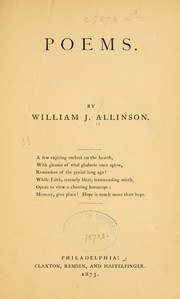 Cover of: Poems. by William J. Allinson