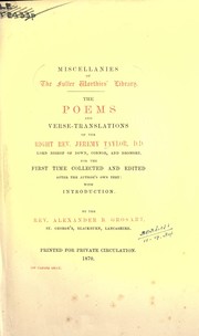 Cover of: Poems and verse translations: For the first time collected and edited after the author's own text. with introd. by Alexander B. Grosart