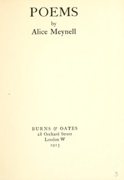 Cover of: Poems by Alice Meynell by Alice Meynell, Alice Meynell