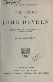 Cover of: Poems by John Dryden