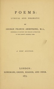 Cover of: Poems: lyrical and dramatic