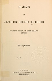 Cover of: Poems, with memoir by Arthur Hugh Clough