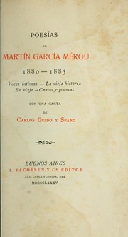Cover of: Poesías, 1880-1885: Con una carta de Carlos Guido y Spano