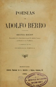 Cover of: Poesias de Adolfo Berro