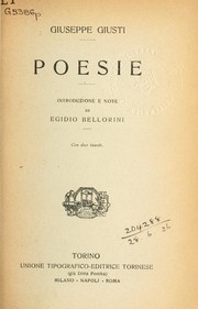 Cover of: Poesie