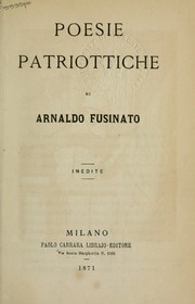 Cover of: Poesie patriottiche
