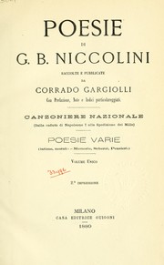 Cover of: Poesie by Giovanni Battista Niccolini