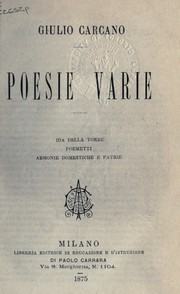 Cover of: Poesie varie -: Ida della Torre - Poemetti - Armonie domestiche e patrie