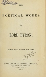 Cover of: Poetical works by Lord Byron