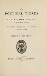 Cover of: The poetical works by Boswell, Alexander Sir, bart.
