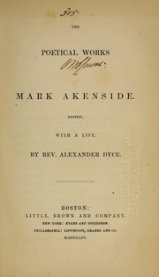 Cover of: The poetical works of Mark Akenside.