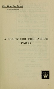 Cover of: A policy for the Labour party