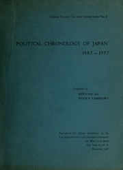 Cover of: Political chronology of Japan, 1885-1957. by Kai, Miwa comp.