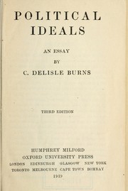 Cover of: Political ideals by Cecil Delisle Burns